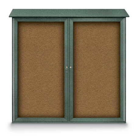 United Visual Products Indoor Enclosed Combo Board, 48"x36", Satin Frame/Burgundy & Buff UVCB4836-BURGUN-BUFF
